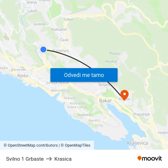 Svilno 1  Grbaste to Krasica map