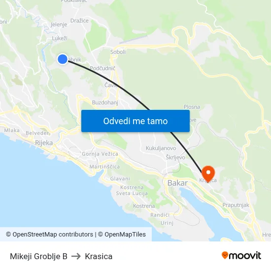 Mikeji Groblje B to Krasica map