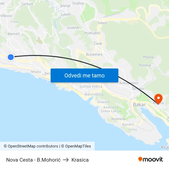 Nova Cesta - B.Mohorić to Krasica map