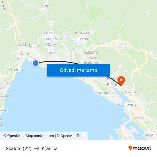 Skalete (22) to Krasica map