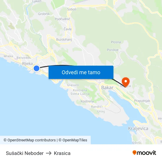 Sušački Neboder to Krasica map