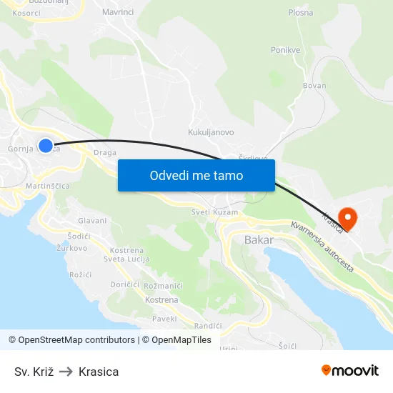 Sv.  Križ to Krasica map
