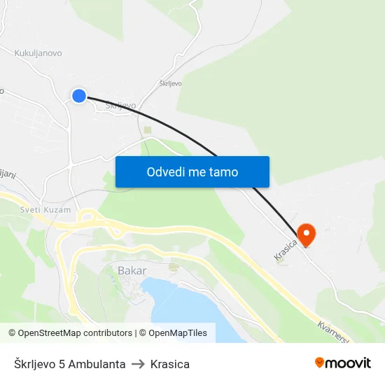 Škrljevo 5 Ambulanta to Krasica map