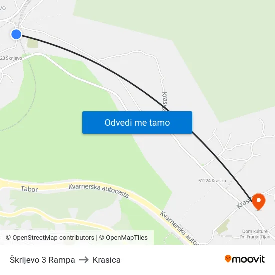 Škrljevo 3 Rampa to Krasica map