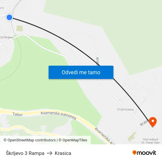 Škrljevo 3 Rampa to Krasica map