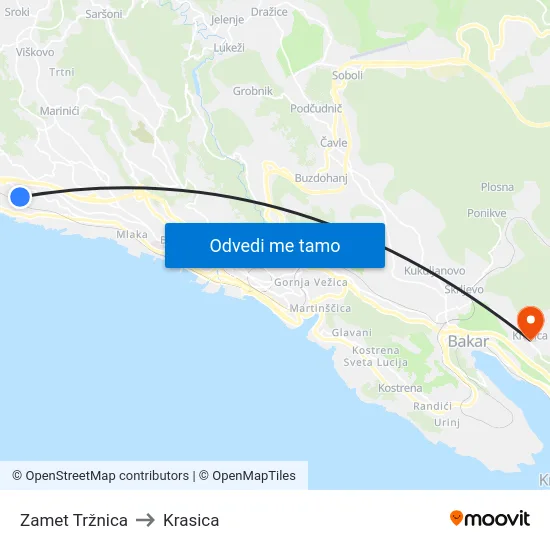 Zamet Tržnica to Krasica map