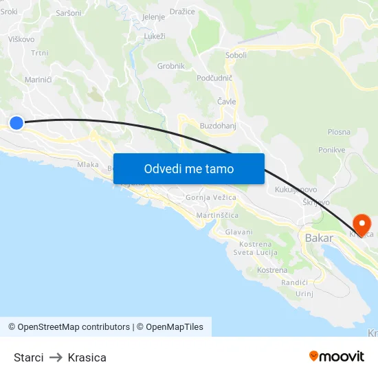 Starci to Krasica map