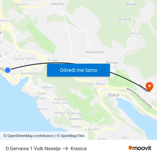 D.Gervaisa 1 Vulk.Naselje to Krasica map