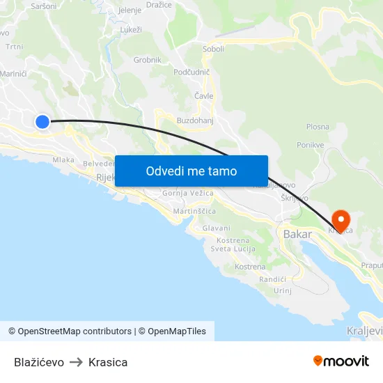 Blažićevo to Krasica map