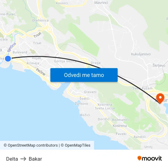 Delta to Bakar map