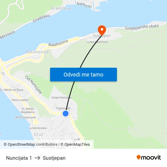 Nuncijata 1 to Sustjepan map