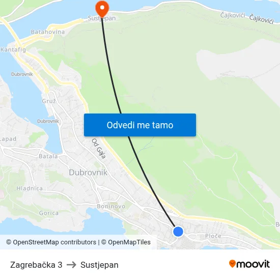 Zagrebačka 3 to Sustjepan map