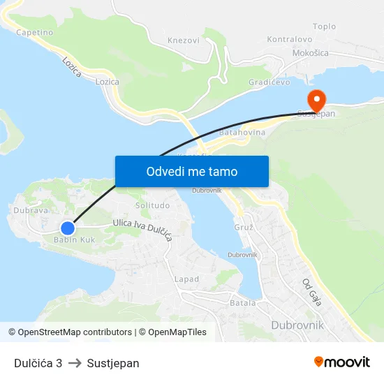 Dulčića 3 to Sustjepan map