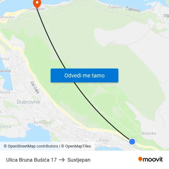 Ulica Bruna Bušića 17 to Sustjepan map