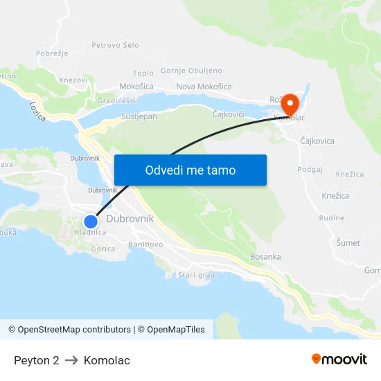 Peyton 2 to Komolac map