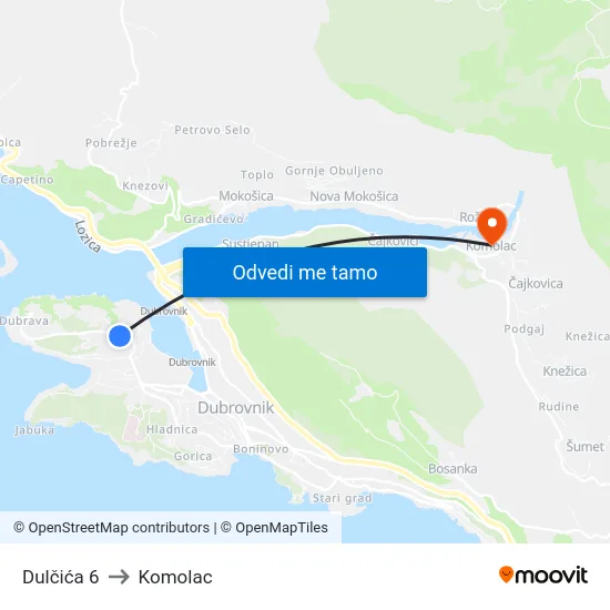 Dulčića 6 to Komolac map