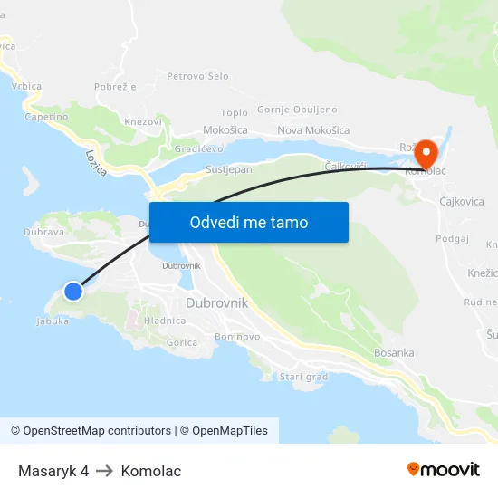 Masaryk 4 to Komolac map