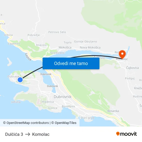 Dulčića 3 to Komolac map