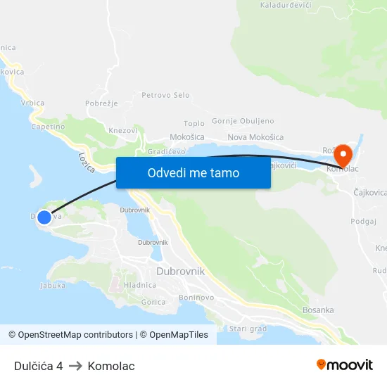 Dulčića 4 to Komolac map