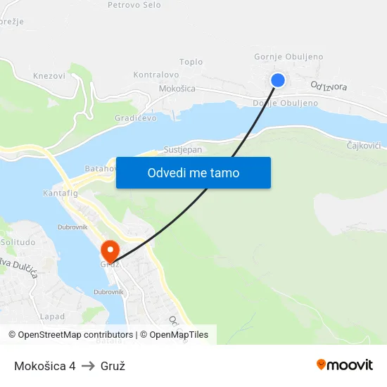 Mokošica 4 to Gruž map