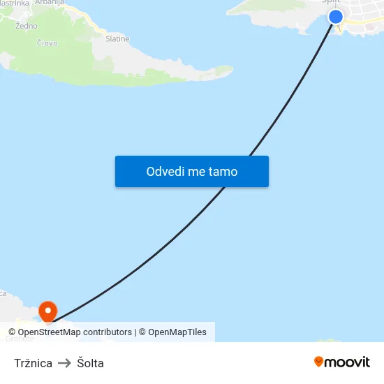 Tržnica to Šolta map