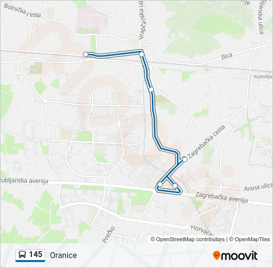 145 Bus Line Map