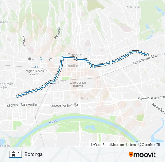 1 Light Rail Line Map
