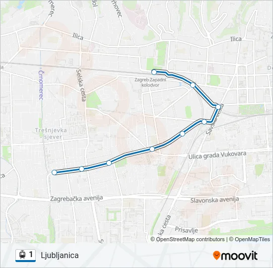 1 Light Rail Line Map