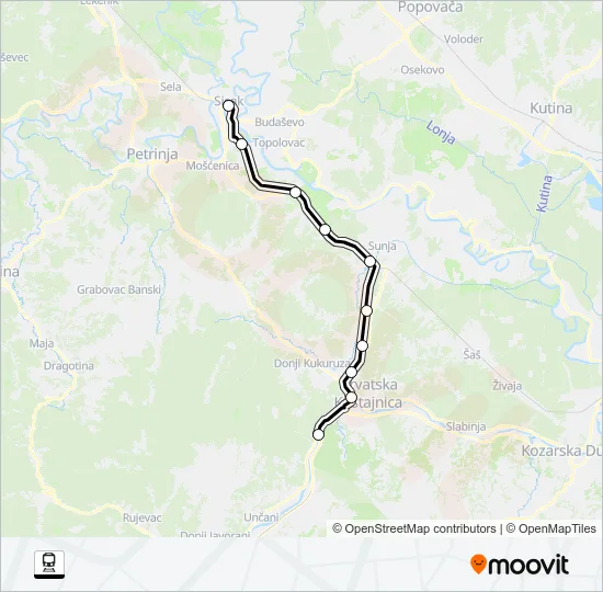 VOLINJA - SISAK Train Line Map