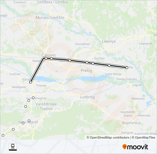 ZABOK - KOTORIBA train Line Map