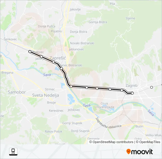 NOVOSELEC - SAVSKI MAROF Train Line Map