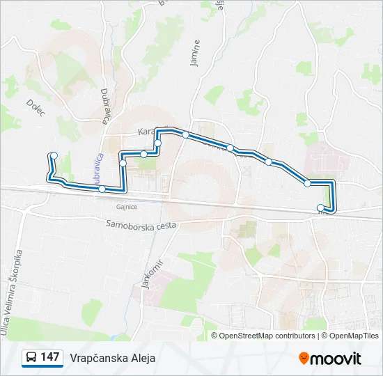 147 Bus Line Map