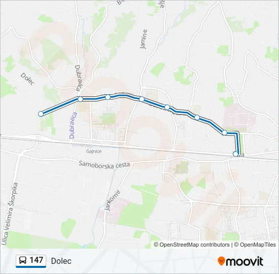 147 Bus Line Map