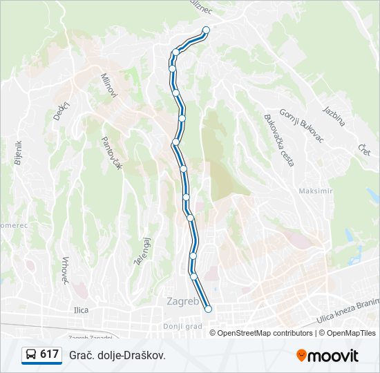 617 bus Line Map