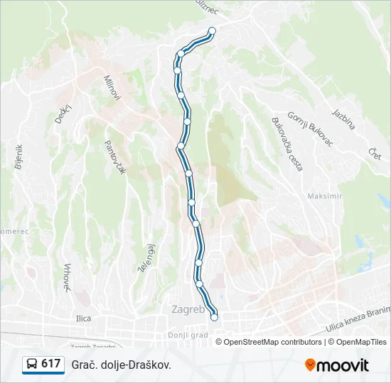 617 Bus Line Map