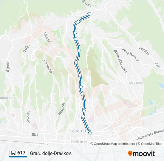 617 Bus Line Map