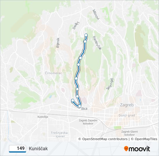 149 Route: Schedules, Stops & Maps - Kuniščak (Updated)