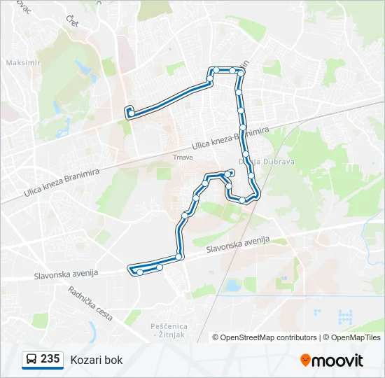235 Bus Line Map