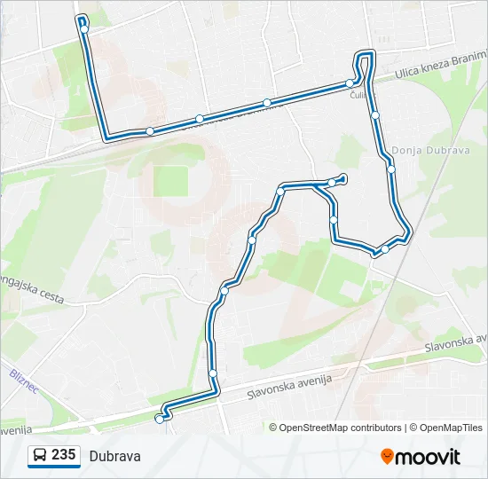 235 Bus Line Map