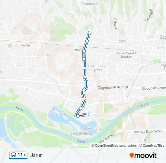 117 Bus Line Map