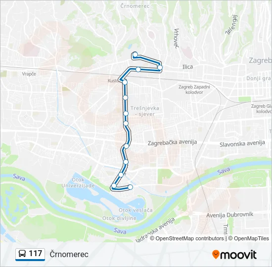 117 Bus Line Map