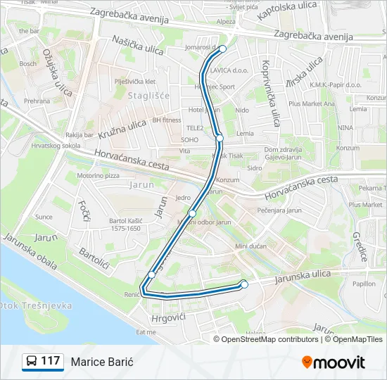 117 Bus Line Map