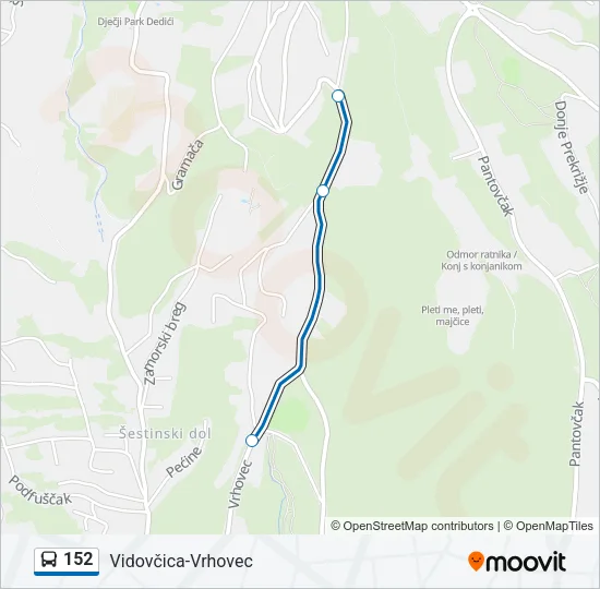 152 Bus Line Map
