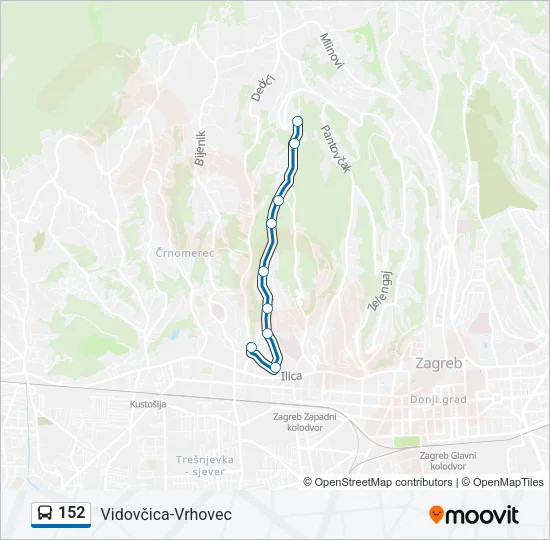 152 Bus Line Map