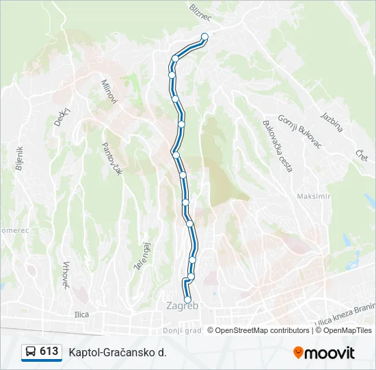 613 Bus Line Map