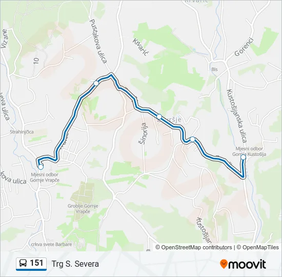 151 Bus Line Map