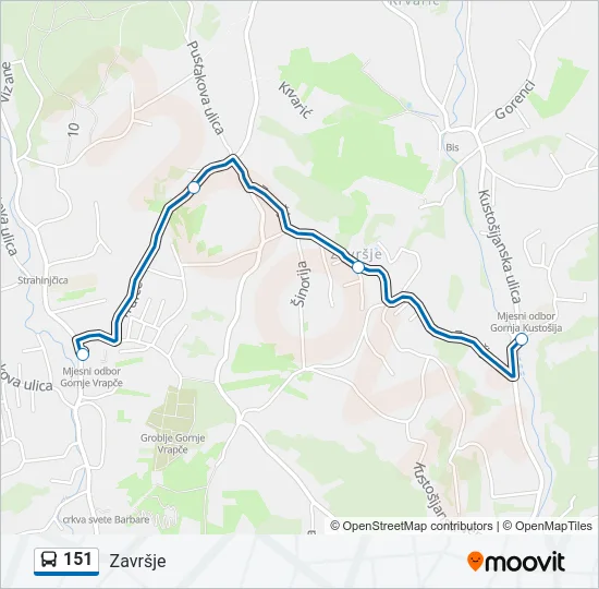 151 Bus Line Map