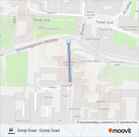 USPINJAČA funicular Line Map