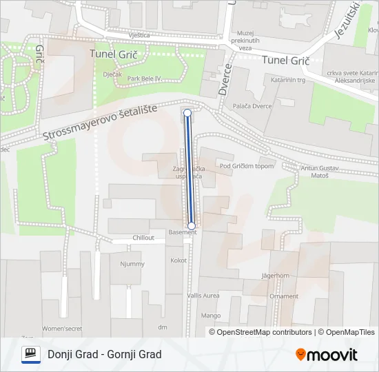 USPINJAČA Funicular Line Map