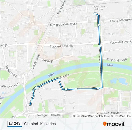 243 Bus Line Map
